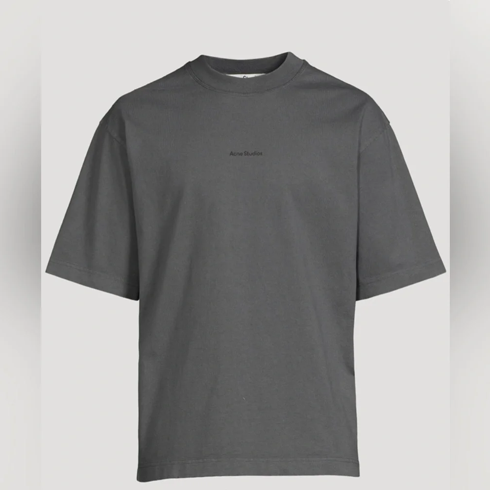 ACNE STUDIOS  Gray Men's Casual Cotton Logo T-Shirt size extra small - Picture 2 of 10